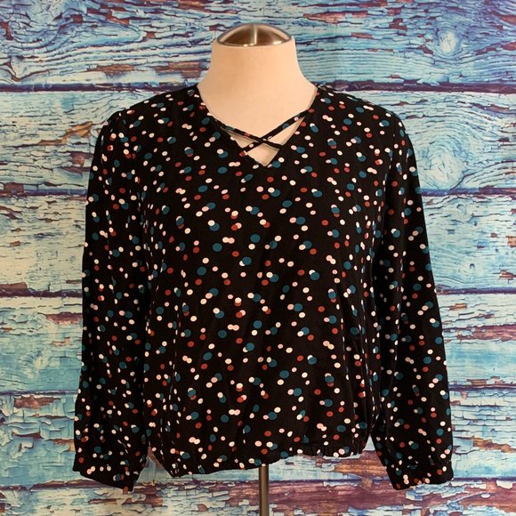 Ricki's Long Sleeved Polka Dot Blouse - Picture 1 of 7